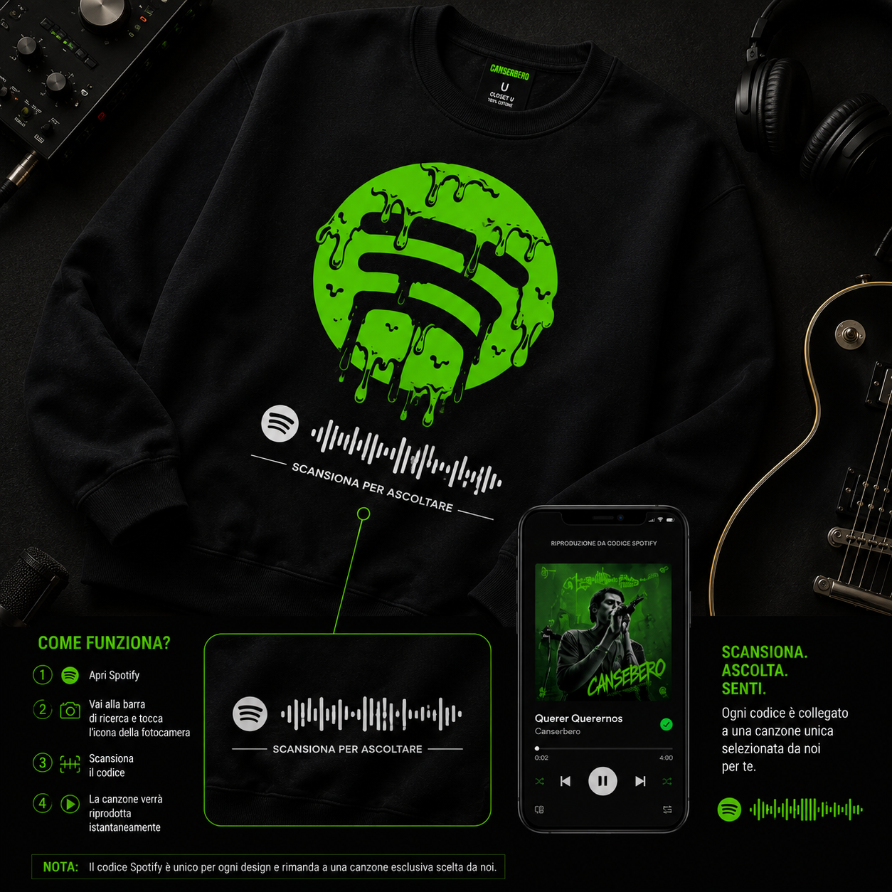 Sweatshirt Personalizzata Musica