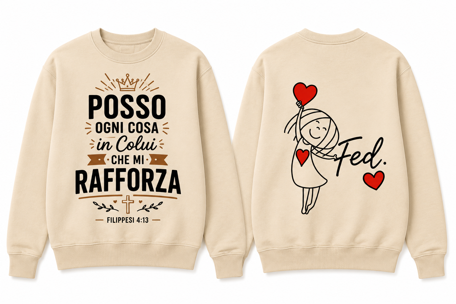 Sweatshirt Personalizzata con Testo